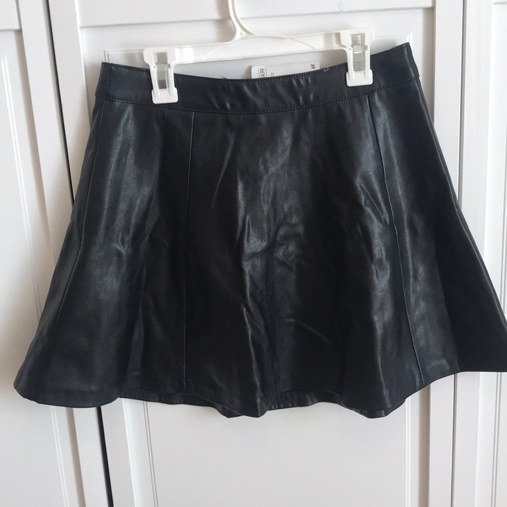 Black Leather High waisted skirt